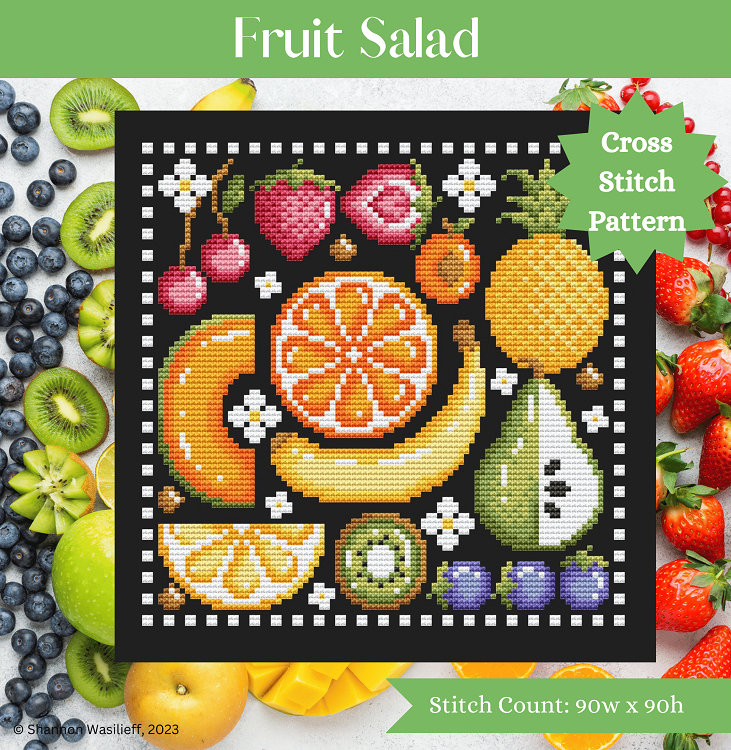 激レア90's m.c.A.T FRUITS USA S.Stitch　フェード Fruit Salad — Shannon Christine Designs Cross Stitch Patterns